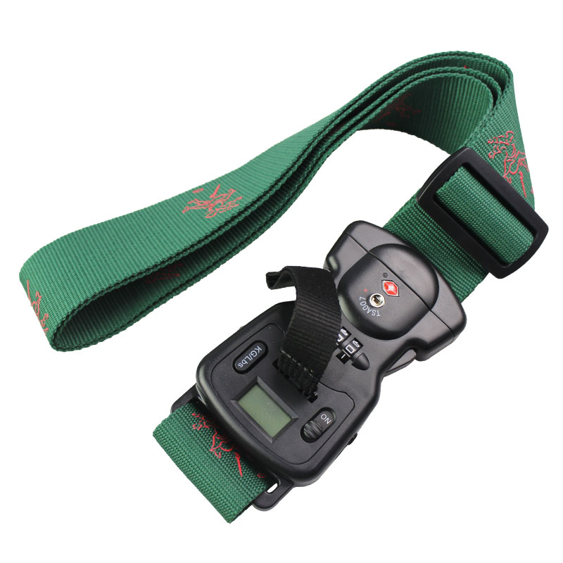 polyester tsa lock luggage strap belt with weighing scale