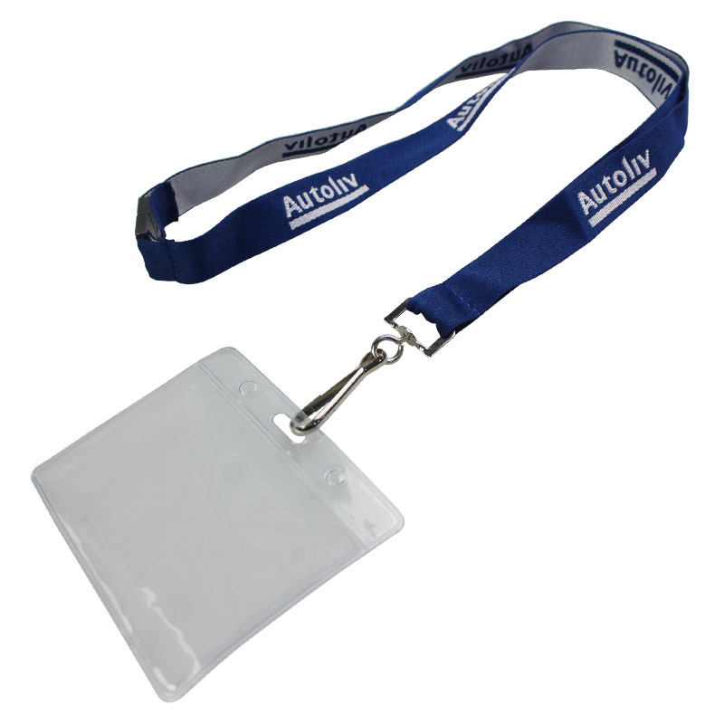 Breakaway Safety Clip Woven Lanyard And ID Holder