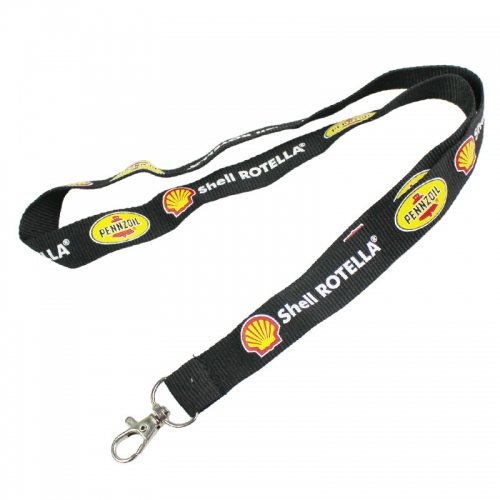 Black Name Brand Keychain Lanyard With Clip
