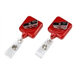Square-Shaped Custom Retractable ID Holder With Alligator Clip
